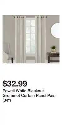 Big Lots Powell white blackout grommet curtain panel pair, (84) offer