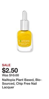 Ulta Beauty Nailtopia plant based, bio-sourced, chip free nail lacquer offer
