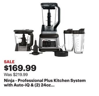 Best Buy Ninja - professional plus kitchen system with auto-iq & (2) 24oz single-serve cups - black/stainless steel offer