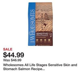 Tractor Supply Company Wholesomes all life stages sensitive skin and stomach salmon recipe dry dog food offer
