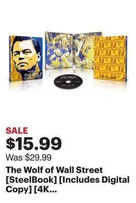 Best Buy The wolf of wall street [steelbook] [includes digital copy] [4k ultra hd blu-ray] [2013] offer