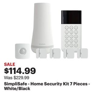 Best Buy Simplisafe - home security kit 7 pieces - white/black offer