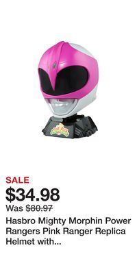 Game Stop Hasbro mighty morphin power rangers pink ranger replica helmet with display stand gamestop exclusive offer