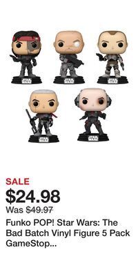 Game Stop Funko pop! star wars: the bad batch vinyl figure 5 pack gamestop exclusive offer