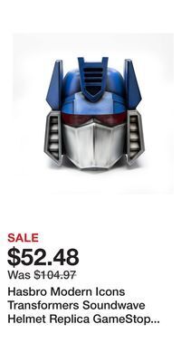 Game Stop Hasbro modern icons transformers soundwave helmet replica gamestop exclusive offer