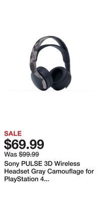 Game Stop Sony pulse 3d wireless headset gray camouflage for playstation 4 and playstation 5 offer