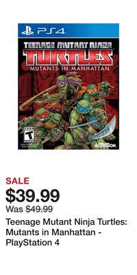 Game Stop Teenage mutant ninja turtles: mutants in manhattan - playstation 4 offer