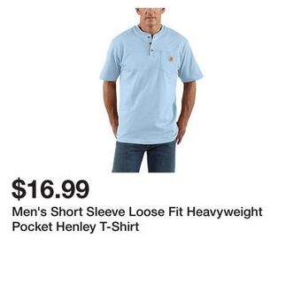 Tractor Supply Company Men's short sleeve loose fit heavyweight pocket henley t-shirt offer
