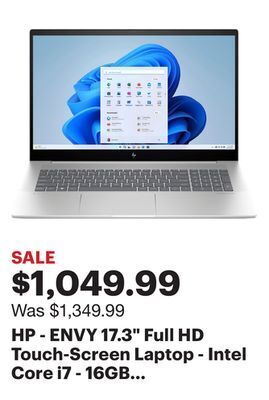 Best Buy Hp - envy 17.3 full hd touch-screen laptop - intel core i7 - 16gb memory - 1tb ssd - natural silver offer
