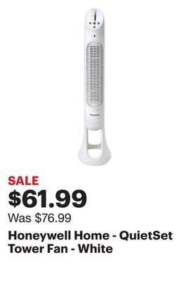 Best Buy Honeywell home - quietset tower fan - white offer
