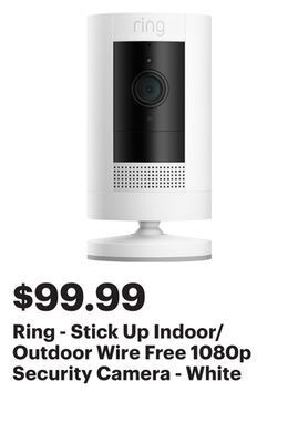Best Buy Ring - stick up indoor/outdoor wire free 1080p security camera - white offer