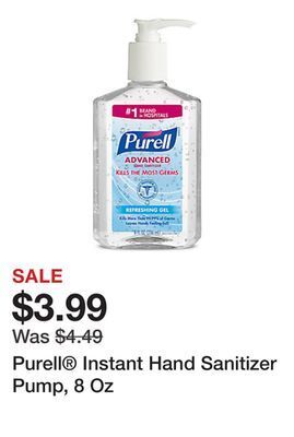 Office Depot Purell® instant hand sanitizer pump, 8 oz offer