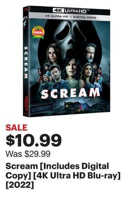 Best Buy Scream [includes digital copy] [4k ultra hd blu-ray] [2022] offer
