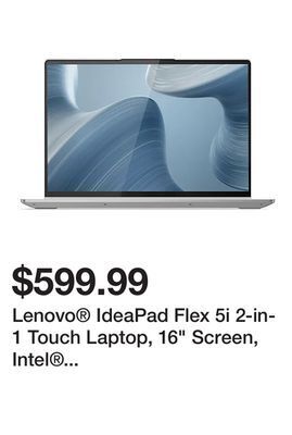 Office Depot Lenovo® ideapad flex 5i 2-in-1 touch laptop, 16 screen, intel® core™ i5, 16gb memory, 512gb solid state drive, wi-fi 6. windo offer