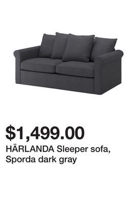 Ikea Härlanda sleeper sofa, sporda dark gray offer