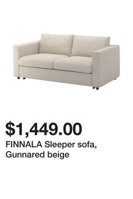 Ikea Finnala sleeper sofa, gunnared beige offer