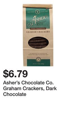 Wegmans Asher's chocolate co. graham crackers, dark chocolate offer