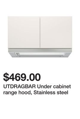 Ikea Utdragbar under cabinet range hood, stainless steel offer