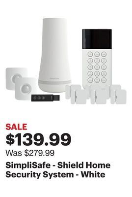Best Buy Simplisafe - shield home security system - white offer