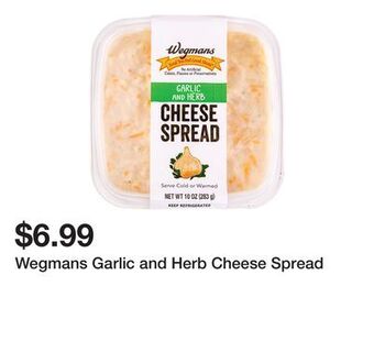 Wegmans Wegmans garlic and herb cheese spread offer