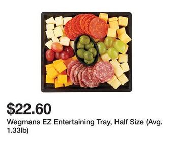 Wegmans Wegmans ez entertaining tray, half size (avg. 1.33lb) offer