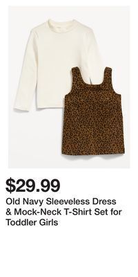 Old Navy Old navy sleeveless dress & mock-neck t-shirt set for toddler girls offer