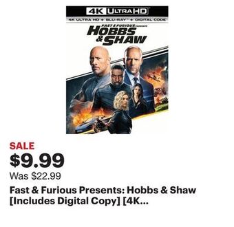 Best Buy Fast & furious presents: hobbs & shaw [includes digital copy] [4k ultra hd blu-ray/blu-ray] [2019] offer