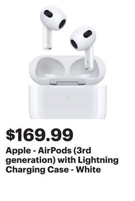 Best Buy Apple - airpods (3rd generation) with lightning charging case - white offer
