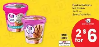 Vons Baskin Robbins Ice Cream 14 fl. oz. Select Varieties offer