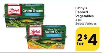 Vons Libby's Canned Vegetables 4 pk. Select Varieties offer