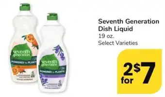 Vons Seventh Generation Dish Liquid 19 oz. Select Varieties offer