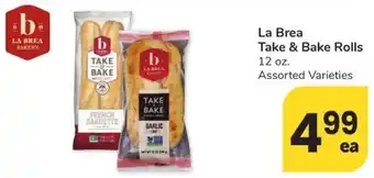 Vons La Brea Take & Bake Rolls 12 oz offer