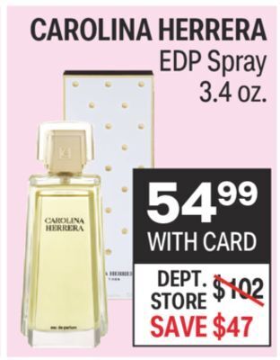 CVS Carolina herrera edp spray 3.4 oz. offer