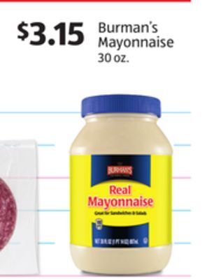 Aldi Burman's mayonnaise offer