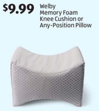Aldi Welby memory foam knee cushion or any-position pillow offer