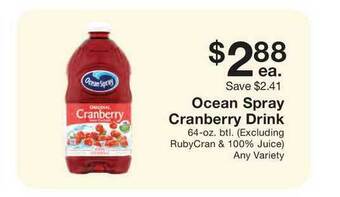 Fairway Store Market Ocean Spray Cranberry Drink offer