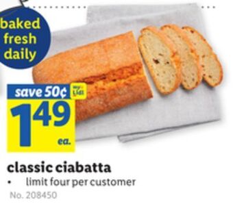 Lidl Classic ciabatta offer