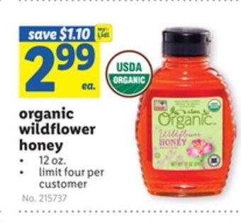 Lidl Organic wildflower honey offer