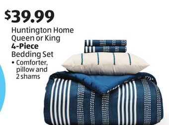 Aldi Huntington home queen or king 4-piece bedding set offer