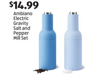 Aldi Ambiano electric gravity salt and pepper mill set offer