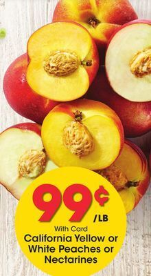 Kroger California yellow or white peaches or nectarines offer