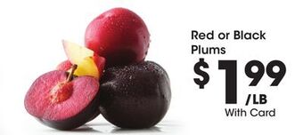 Kroger Red or black plums offer