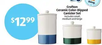 Aldi Crofton ceramic color-dipped canister set offer