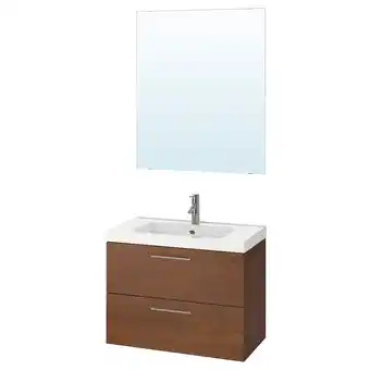 Ikea Godmorgon / odensvik bathroom furniture, set of 4, brown stained ash effect/dalskär faucet, 32 5/8x19 1/4x25 1/4 offer