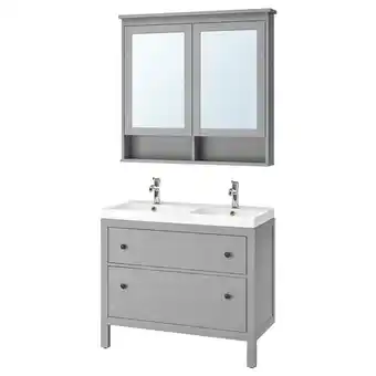 Ikea Hemnes / odensvik bathroom furniture, set of 5, gray/voxnan faucet, 40 1/2 offer