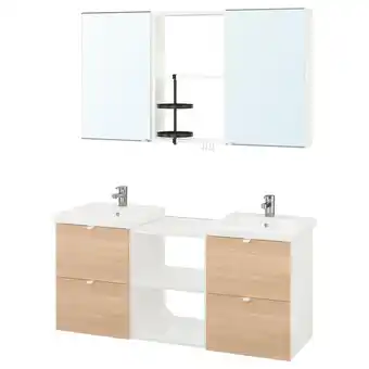 Ikea Enhet bathroom, white/oak effect, 18x18x24 offer