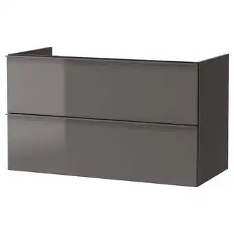 Ikea Godmorgon sink cabinet with 2 drawers, high gloss gray, 39 3/8x18 1/2x22 7/8 offer