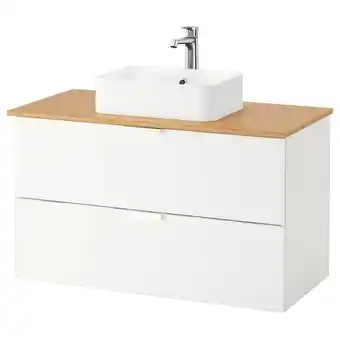 Ikea Godmorgon/tolken / hörvik cabinet, top + 17 3/4x12 2/8 sink, white/bamboo brogrund faucet, 40 1/8x19 1/4x28 3/8 offer