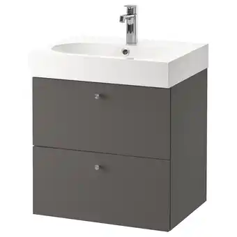 Ikea Godmorgon / bråviken sink cabinet with 2 drawers, gillburen dark gray/brogrund faucet, 24x19 1/4x26 3/4 offer