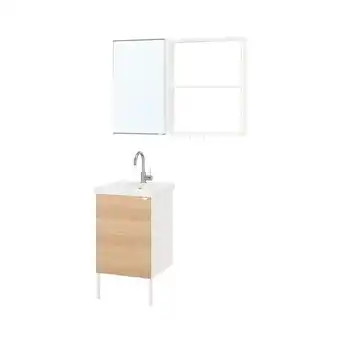 Ikea Enhet bathroom, white/oak effect, 18x18x24 offer